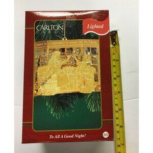 Christmas Ornament  "To All a Good Night" Carlton Cards Lighted Metal #69